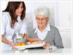 Home Health Aide Serving Food