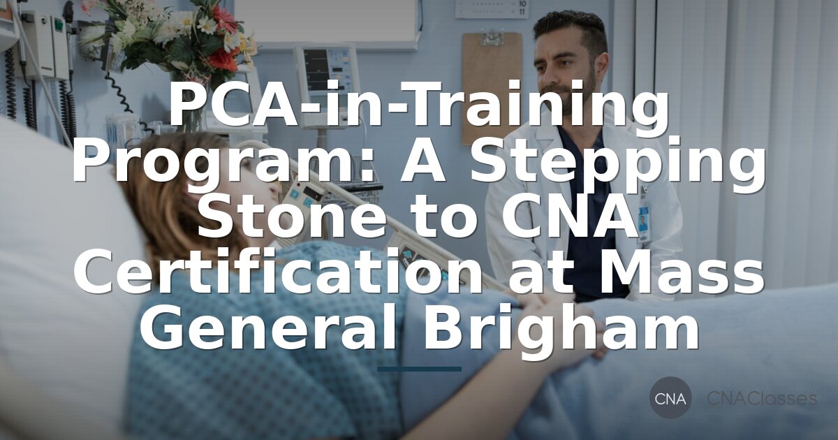 PCA-in-Training Program: Your CNA Certification Pathway